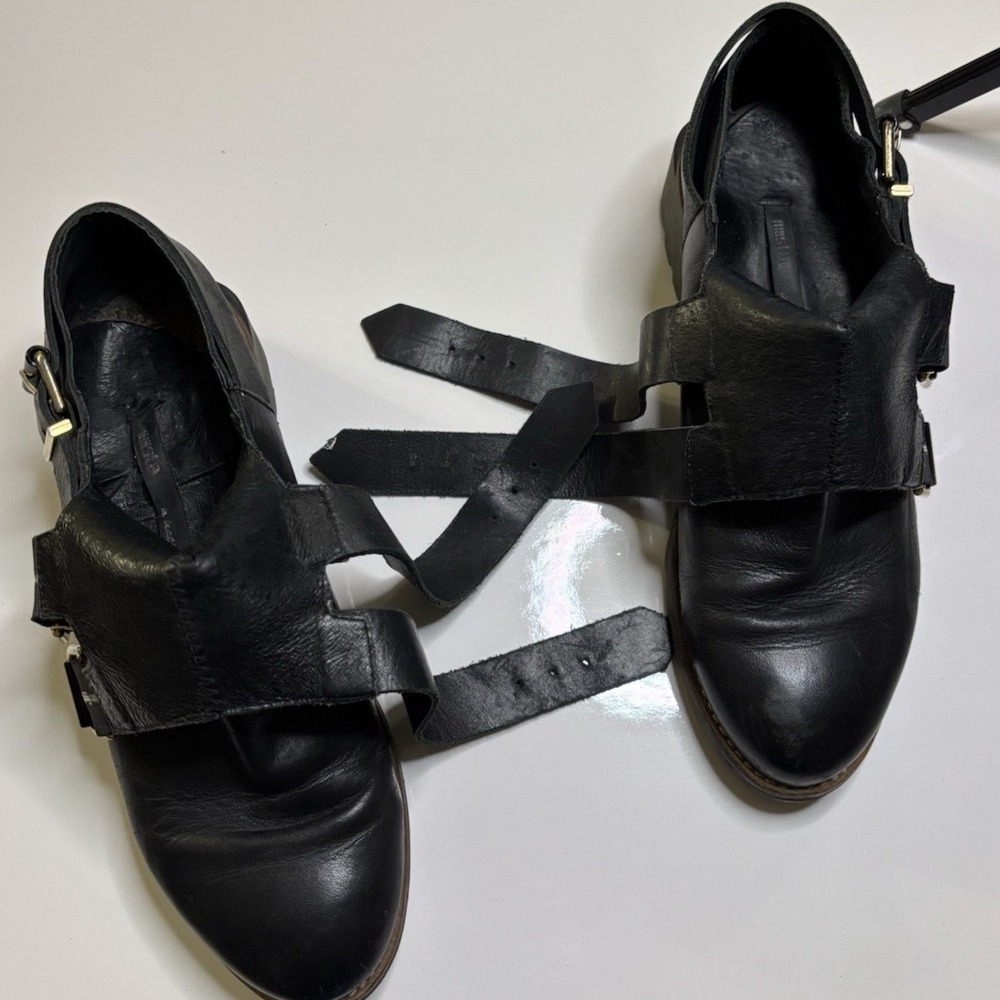 Miista Black Triple-Buckle Lug Sole Moto Boots - Picture 10 of 14